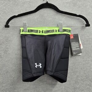 Under Armour Girls Activewear Shorts YXS Black Elastane Nylon Compression‎ NWT